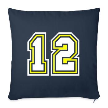 Symbole de 12 chiffres - Housse de coussin décorative 45 x 45 cm - bleu marine - Devant