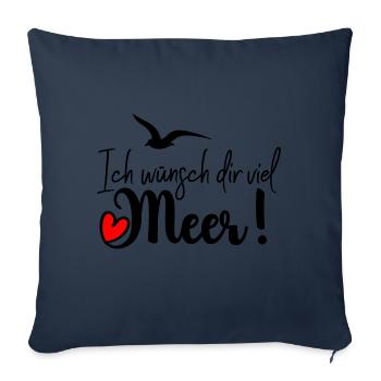 Ich wünsch die viel Meer! - Sofakissenbezug 45 x 45 cm - Navy - Vorne