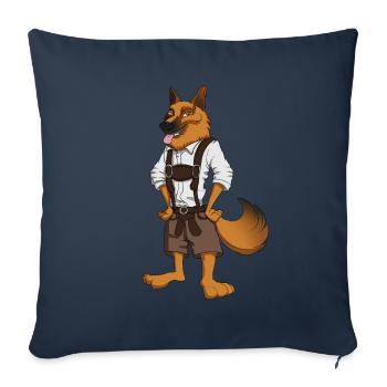 Costume de chien Lederhosen - Housse de coussin décorative 45 x 45 cm - bleu marine - Devant