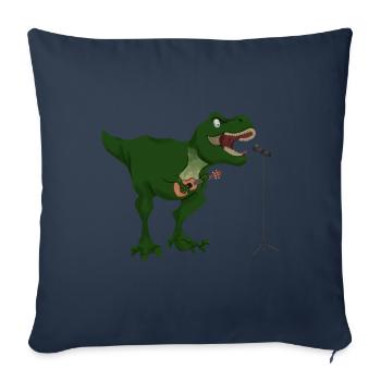 T-Rex guitare Trex Dino cadeau guitariste - Housse de coussin décorative 45 x 45 cm - bleu marine - Devant