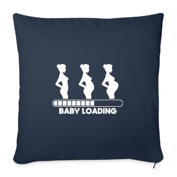 Femme enceinte chargeant des familles - Housse de coussin décorative 45 x 45 cm - bleu marine - Devant