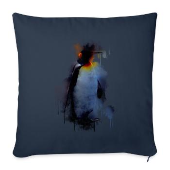 Chemise de cadeau pingouin Kingfisher - Housse de coussin décorative 45 x 45 cm - bleu marine - Devant