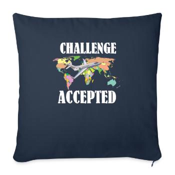 Globetrotter Urlaub T-Shirt Reise fliegen Ferien - Sofakissenbezug 45 x 45 cm - Navy - Vorne