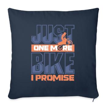 une seule moto de plus a promis plus de chemise - Housse de coussin décorative 45 x 45 cm - bleu marine - Devant
