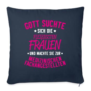 Cadeau MFA assistant médical - Housse de coussin décorative 45 x 45 cm - bleu marine - Devant