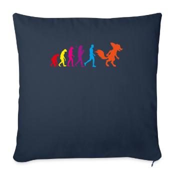 Fur Evolution Cosplay furry Fandom Gift Fox - Sofa pillowcase 17,3'' x 17,3'' (45 x 45 cm) - navy - Front