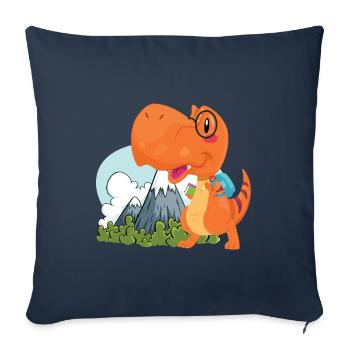 cool funny nerd Dino - Sofa pillowcase 17,3'' x 17,3'' (45 x 45 cm) - navy - Front