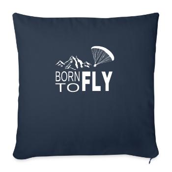 Parapente, montagnes - Housse de coussin décorative 45 x 45 cm - bleu marine - Devant