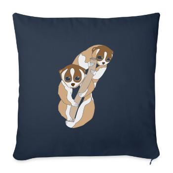 Loris lent - Housse de coussin décorative 45 x 45 cm - bleu marine - Devant