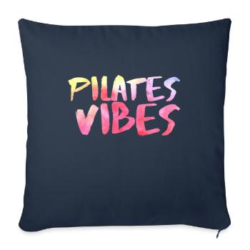 Pilates Méthode Formation Sport Méditation cadeau - Housse de coussin décorative 45 x 45 cm - bleu marine - Devant