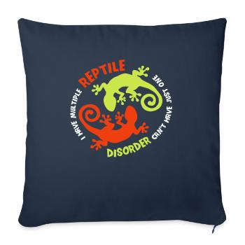 J'adore les lézards dragons barbus - Housse de coussin décorative 45 x 45 cm - bleu marine - Devant