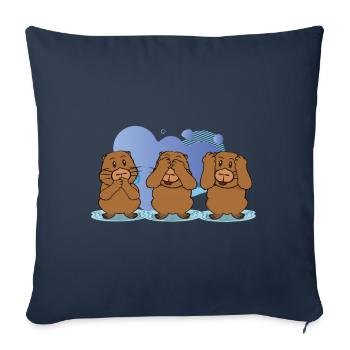 capybara pigs - Sofa pillowcase 17,3'' x 17,3'' (45 x 45 cm) - navy - Front