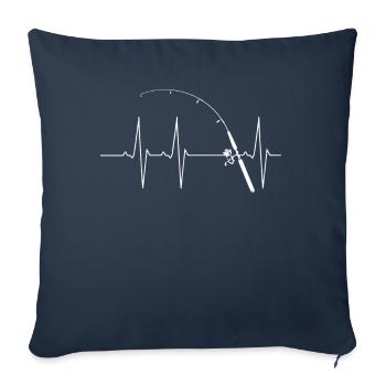 I love fishing shirt fishing fly fishing - Sofa pillowcase 17,3'' x 17,3'' (45 x 45 cm) - navy - Front