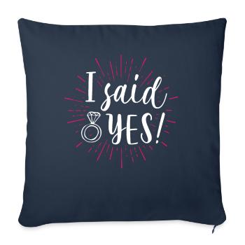 Je dis oui demande de mariage JGA - Housse de coussin décorative 45 x 45 cm - bleu marine - Devant