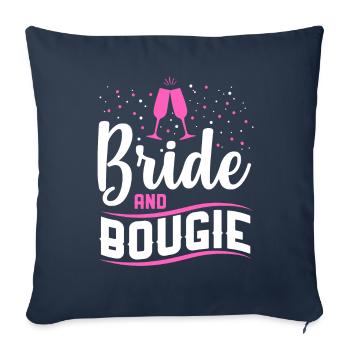 Mariage et fête mariage ivre JGA - Housse de coussin décorative 45 x 45 cm - bleu marine - Devant