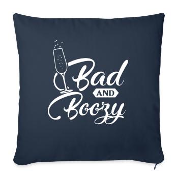 Fête de cadeau mauvaise et ivre JGA drink - Housse de coussin décorative 45 x 45 cm - bleu marine - Devant