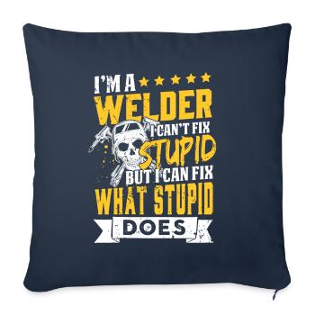 Schweisser Soudeur Soudage Soudage - Housse de coussin décorative 45 x 45 cm - bleu marine - Devant