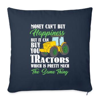 Heureux fermier présente tracteur tracteur - Housse de coussin décorative 45 x 45 cm - bleu marine - Devant