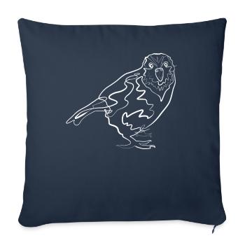 Kakapo animal motif - one line drawing - Sofa pillowcase 17,3'' x 17,3'' (45 x 45 cm) - navy - Front