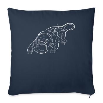 Tête d’animaux - one line drawing - Housse de coussin décorative 45 x 45 cm - bleu marine - Devant