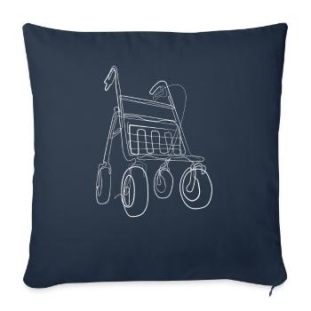 Rollator Altenheim - Housse de coussin décorative 45 x 45 cm - bleu marine - Devant