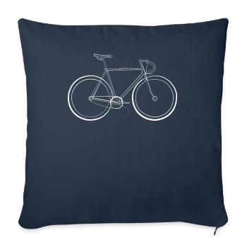 Vélo de course Vélo - Housse de coussin décorative 45 x 45 cm - bleu marine - Devant