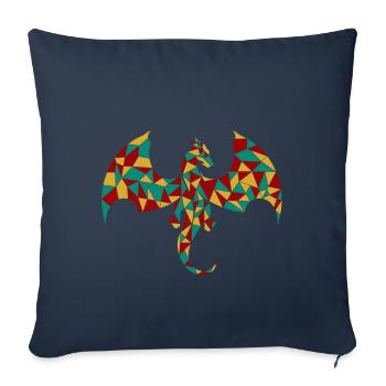Cadeau de l'horoscope chinois Dragon géométrique - Housse de coussin décorative 45 x 45 cm - bleu marine - Devant
