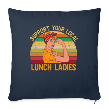 Soutenez notre cantine - Housse de coussin décorative 45 x 45 cm - bleu marine - Devant