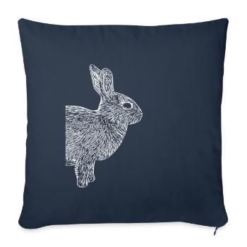 Cute Rabbit Hasi Gift - Sofa pillowcase 17,3'' x 17,3'' (45 x 45 cm) - navy - Front