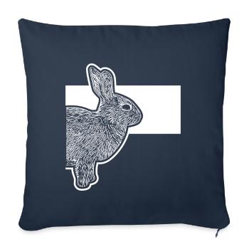 Lapins nains mignons Lapins Lapins - Housse de coussin décorative 45 x 45 cm - bleu marine - Devant