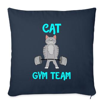cats fitness gym gift tshirt - Sofa pillowcase 17,3'' x 17,3'' (45 x 45 cm) - navy - Front
