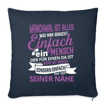 Aide aux personnes âgées Engel Soins infirmiers Maison de retraite - Housse de coussin décorative 45 x 45 cm - bleu marine - Devant