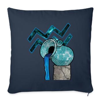 Aquarius Zodiac Sign Aquarius Gift T-Shirt - Sofa pillowcase 17,3'' x 17,3'' (45 x 45 cm) - navy - Front