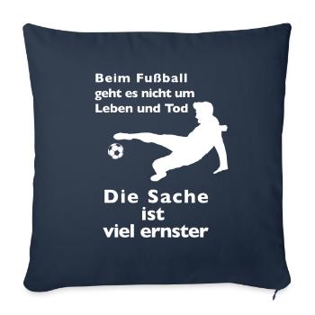 Le football plus que la vie ou la mort - Housse de coussin décorative 45 x 45 cm - bleu marine - Devant
