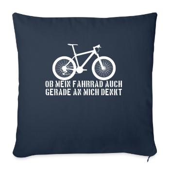 Ob Mein Fahrrad Auch Gerade An Mich Denkt - Sofakissenbezug 45 x 45 cm - Navy - Vorne