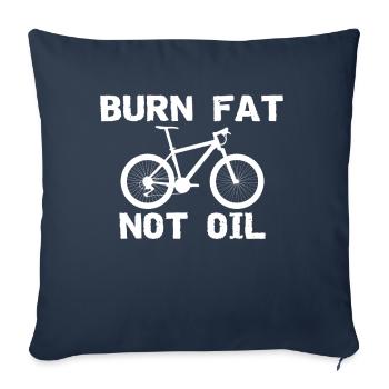 Brûler la graisse et non l'huile - Housse de coussin décorative 45 x 45 cm - bleu marine - Devant