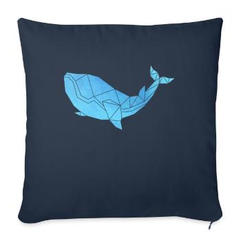 Whale Origami Sea Animal Protection Save the whales - Sofa pillowcase 17,3'' x 17,3'' (45 x 45 cm) - navy - Front