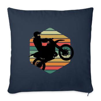 Retro Old School Motorrad Geschenk T-Shirt - Sofakissenbezug 45 x 45 cm - Navy - Vorne