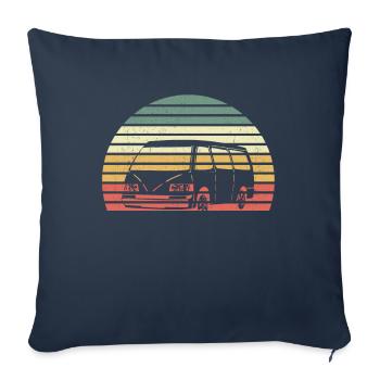 Retro Campervan Vintage Caravan Camping Van - Sofa pillowcase 17,3'' x 17,3'' (45 x 45 cm) - navy - Front