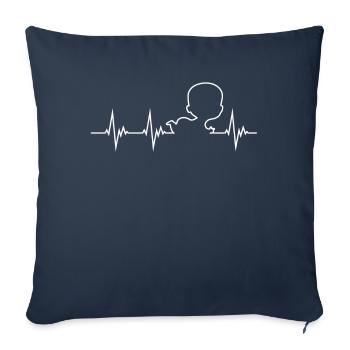 Herzschlag mit Baby I Liebe Eltern Mutter Kinder - Sofakissenbezug 45 x 45 cm - Navy - Vorne