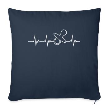 Herzschlag Schnuller für Baby Liebe Eltern Mutter - Sofakissenbezug 45 x 45 cm - Navy - Vorne