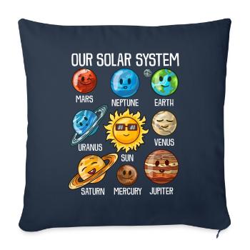 Système solaire T-Shirt Planet Universe Gift - Housse de coussin décorative 45 x 45 cm - bleu marine - Devant