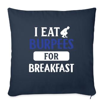 T-shirt d'entraînement Burpees Exercices Hobby Cardio Gym - Housse de coussin décorative 45 x 45 cm - bleu marine - Devant