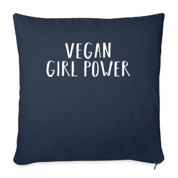 Vegan Girl Power - Housse de coussin décorative 45 x 45 cm - bleu marine - Devant