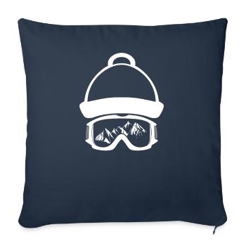 Bonnet de ski - Housse de coussin décorative 45 x 45 cm - bleu marine - Devant
