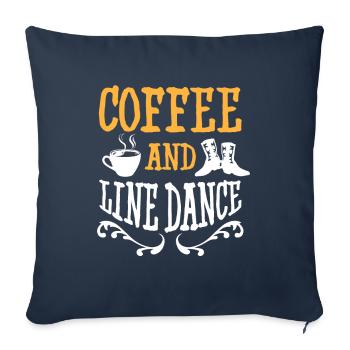 Cadeau de danse en ligne I Country Line Dance - Housse de coussin décorative 45 x 45 cm - bleu marine - Devant