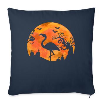 T-shirt flamant Halloween cadeau flamant rose - Housse de coussin décorative 45 x 45 cm - bleu marine - Devant