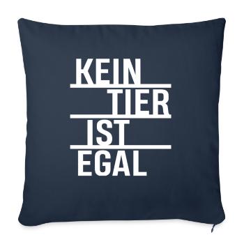 No animal doesn't matter - vegan tshirt - Sofa pillowcase 17,3'' x 17,3'' (45 x 45 cm) - navy - Front