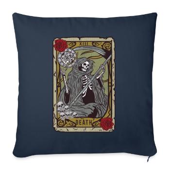 Grim Reaper Tarot T-Shirt Satan Occult Devil Heath - Housse de coussin décorative 45 x 45 cm - bleu marine - Devant