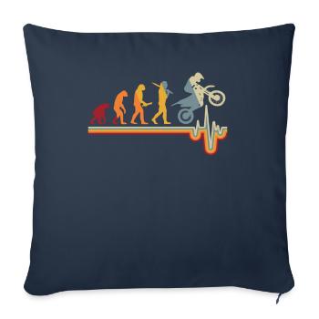 Motocross Evolution Heartbeat Motorcycle Gift - Sofa pillowcase 17,3'' x 17,3'' (45 x 45 cm) - navy - Front